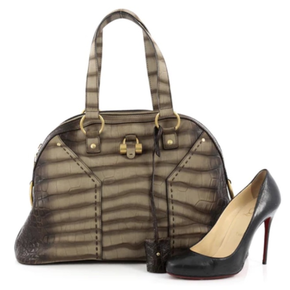 💎 RARE 💎 YSL MUSE TOTE LEATHER STATEMENT BAG EMBOSSED